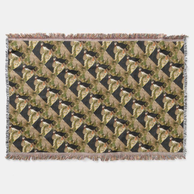Atlantic Puffin Throw Blanket (Front)