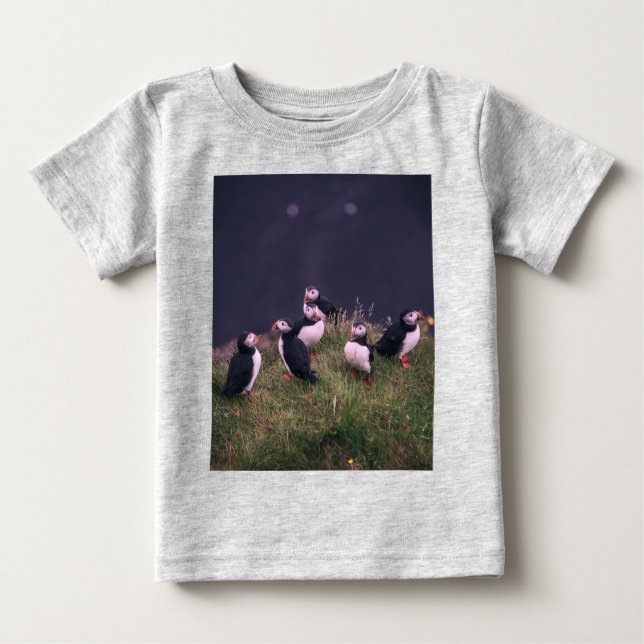 Atlantic Puffins Baby T-Shirt (Front)