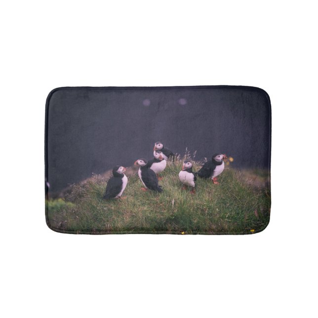 Atlantic Puffins Bath Mat (Front)