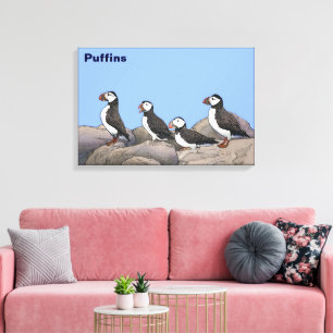 Atlantic Puffins Canvas Print