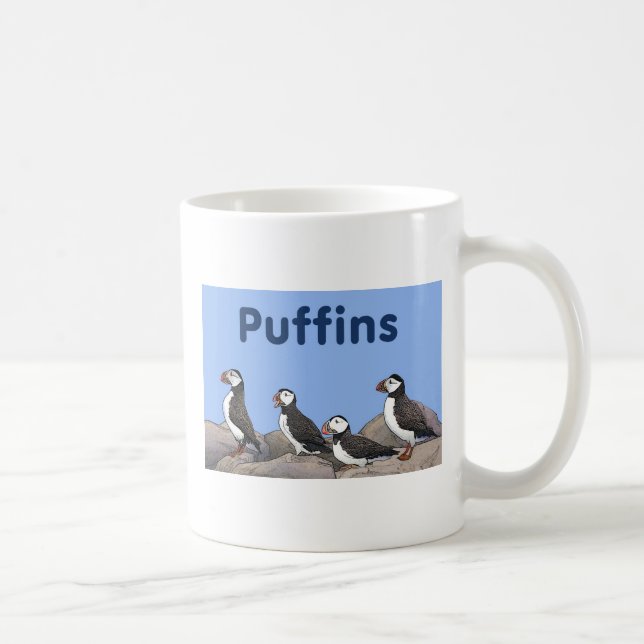 Atlantic Puffins Coffee Mug (Right)