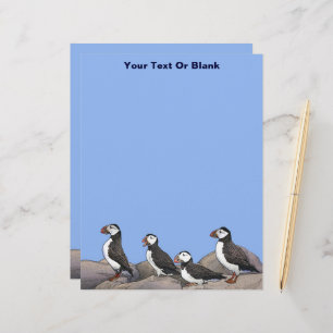 Atlantic Puffins Custom Letterhead