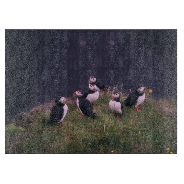 Atlantic Puffins Cutting Board (Front)