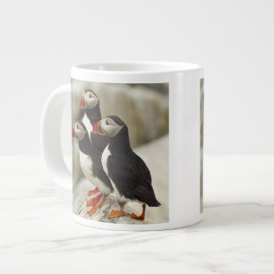 Atlantic Puffins on Machias Seal Island Large Coffee Mug