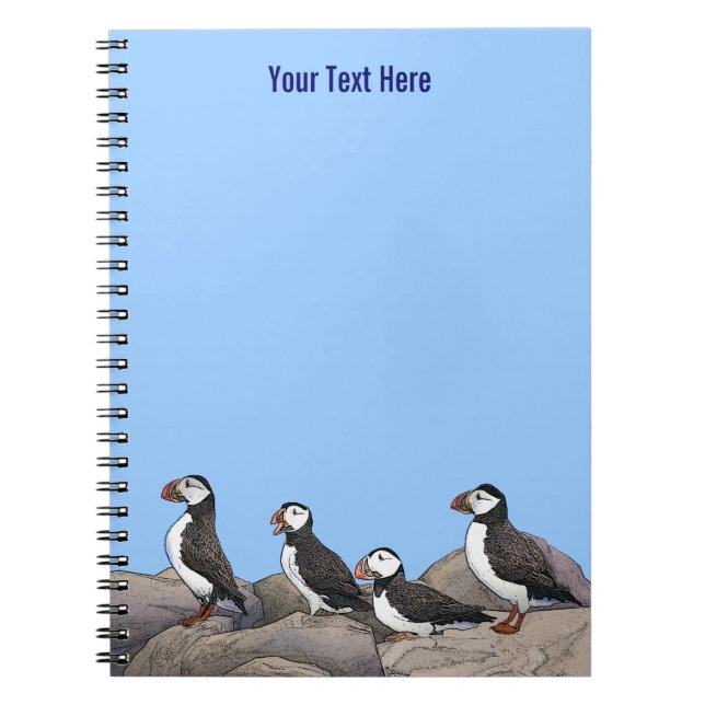 Atlantic Puffins Spiral Notebook (Front)