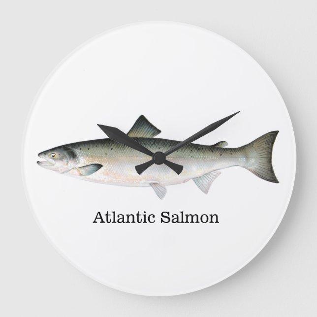 Atlantic Salmon Fish Large Clock (Front)