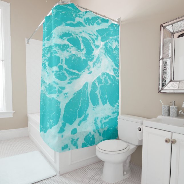 Atlantic Sea Waves Dream #3 #ocean #wall #decor  Shower Curtain (In Situ)