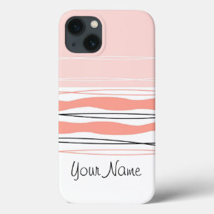 Atlantic Stripe Pink Name horizontal iPad Mini iPhone 13 Case