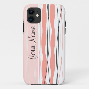 Atlantic Stripe Pink Name Vertical iPhone case