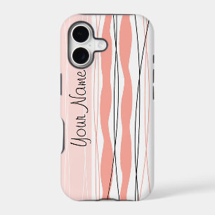 Atlantic Stripe Pink Name Vertical iPhone case