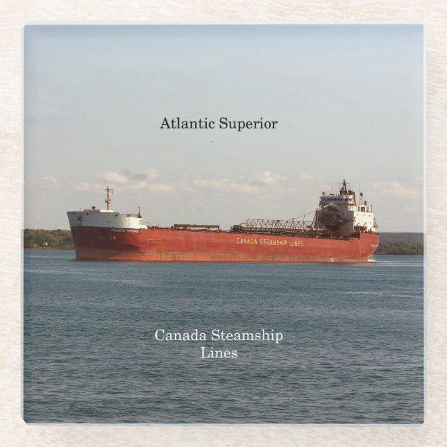 Atlantic Superior glass coaster (Front)