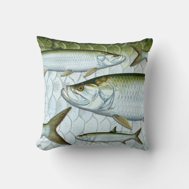 Atlantic Tarpon Throw Pillow (Front)