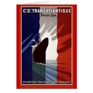 Atlantique French Cruise Line Retro Poster