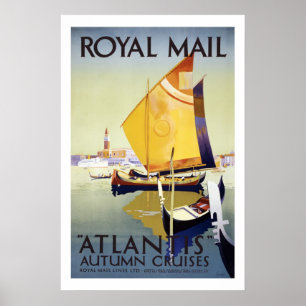 Atlantis Autumn Cruises Vintage Travel Posters