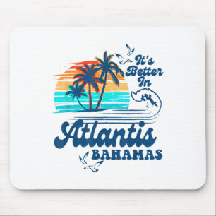 Atlantis Bahamas Beach Summer Vacation Vintage 80s Mouse Pad