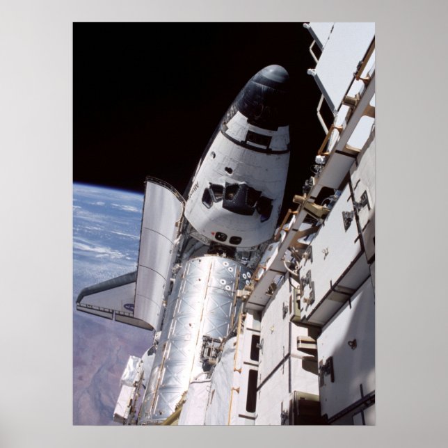 Atlantis docked with International Space Station Poster (Front)