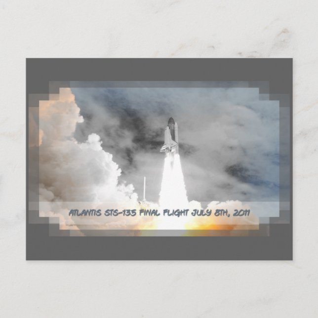 Atlantis Space Shuttle STS-135 Last Flight Postcard (Front)