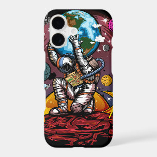 Atlas Astronaut Holding Earth Mars Cosmic Galaxy