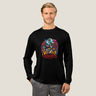 Atlas Astronaut Holding Earth Mars Galaxy Cosmic Tri-Blend Shirt