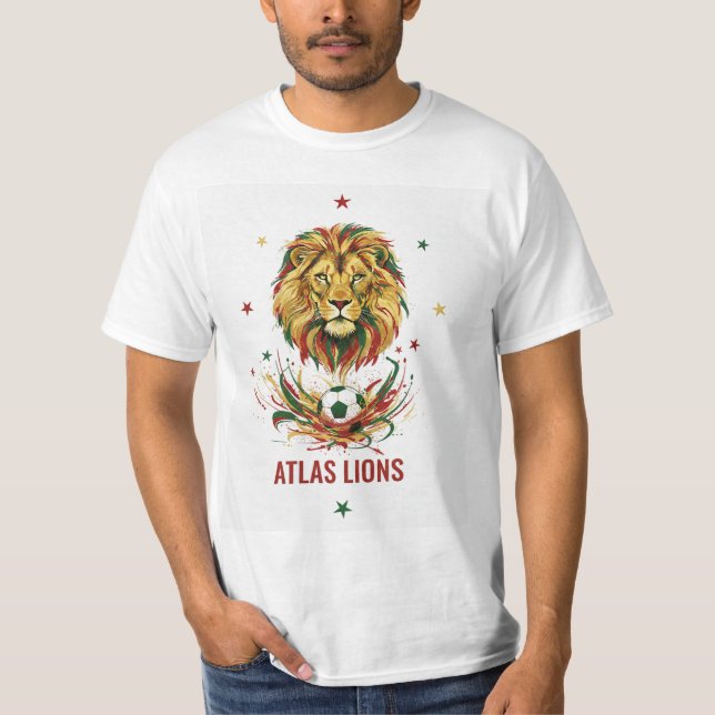 Atlas Lion T-Shirt – Morocco Football Pride (Front)