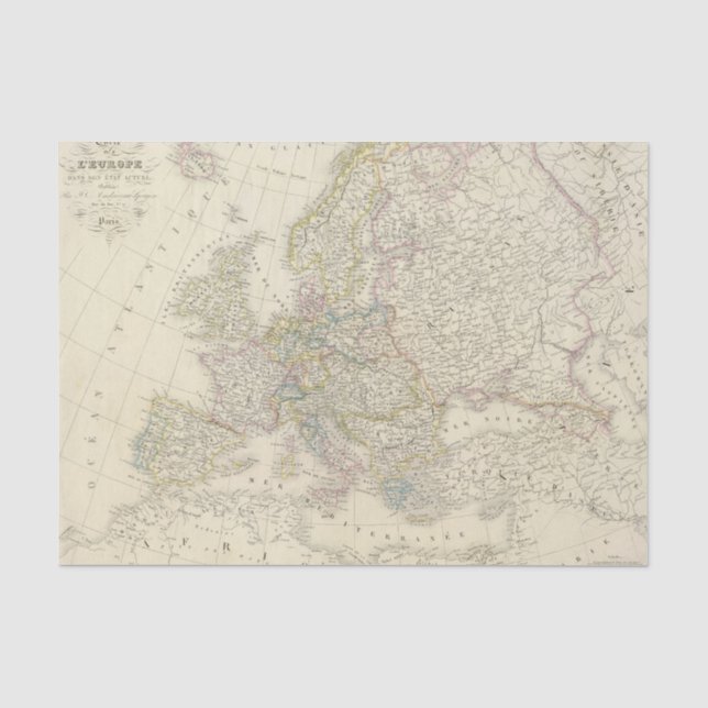 Atlas Map of Europe Tissue Paper (Front)