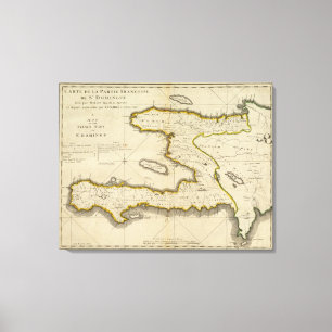 Atlas Map of Haiti Canvas Print