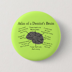 Atlas of a Dentist's Brain 6 Cm Round Badge