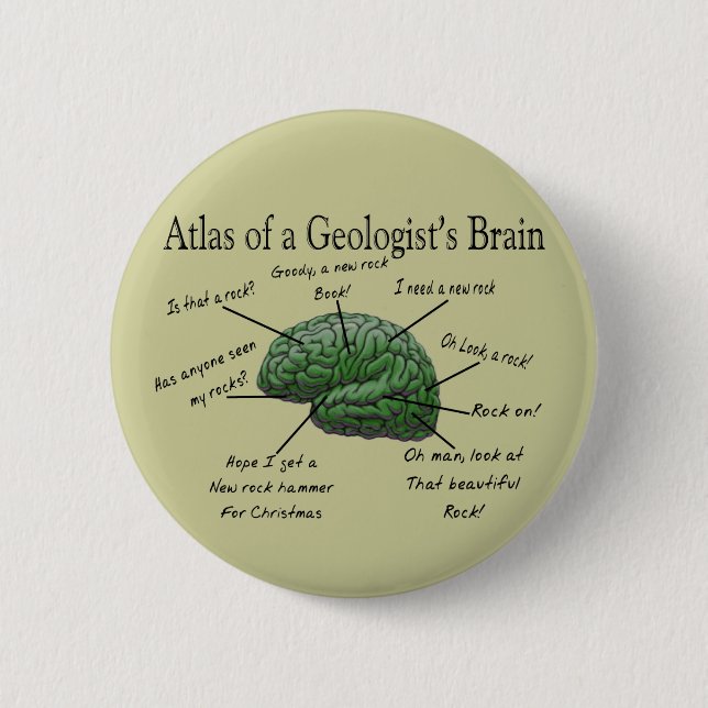 Atlas of a Geologist's Brain Funny Gifts 6 Cm Round Badge (Front)