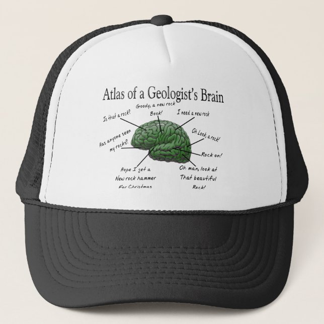 Atlas of a Geologist's Brain Funny Gifts Trucker Hat (Front)