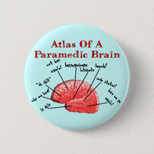 Atlas of a Paramedic Brain 6 Cm Round Badge