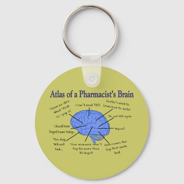 Atlas Of A Pharmacist's Brain-Hilarious Key Ring (Front)
