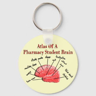 Atlas of a Pharmacy Student Brain Key Ring