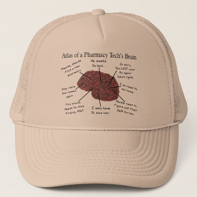 Atlas of a Pharmacy Tech's Brain Trucker Hat (Front)