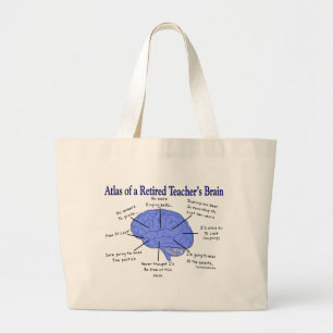 Atlas of a Retired Teacher's Brain Gfits Large Tote Bag
