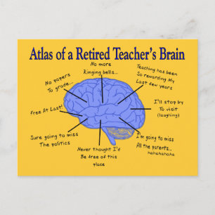Atlas of a Retired Teacher's Brain Postcard