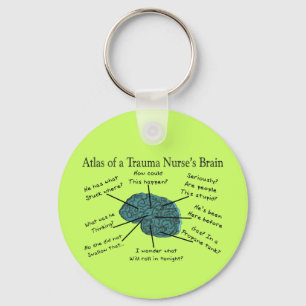 Atlas of a Trauma Nurse's Brain Key Ring