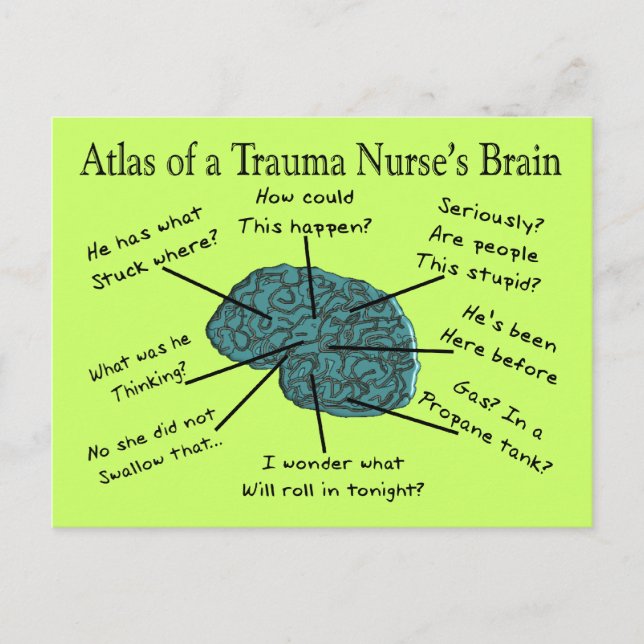 Atlas of a Trauma Nurse's Brain Postcard (Front)