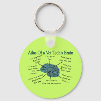 Atlas of a Vet Tech's Brain Key Ring