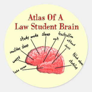 Atlas of Law Student Brain Classic Round Sticker