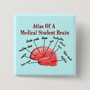 Atlas of Medical Student Brain 15 Cm Square Badge
