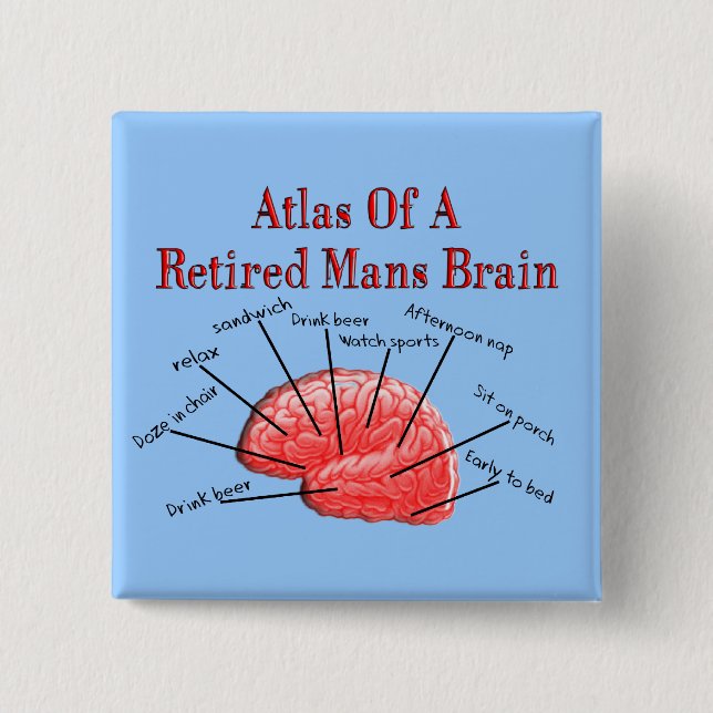Atlas of Retired Mans Brain 15 Cm Square Badge (Front)
