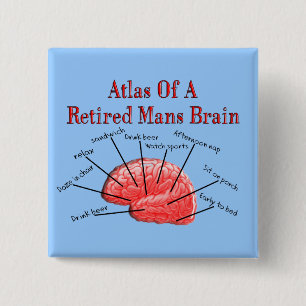 Atlas of Retired Mans Brain 15 Cm Square Badge