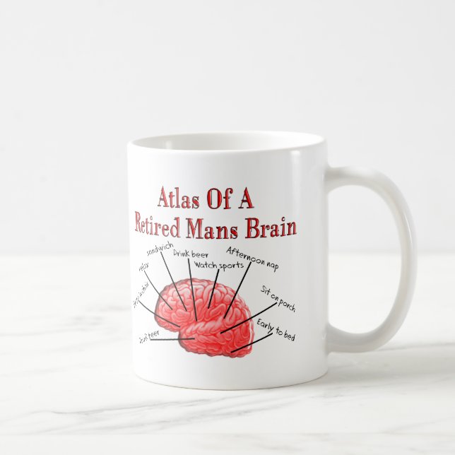 Atlas of Retired Mans Brain Coffee Mug (Right)