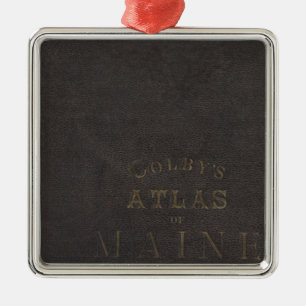 Atlas of the State of Maine Metal Tree Decoration
