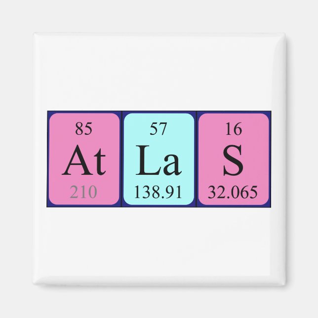 Atlas periodic table name magnet (Front)