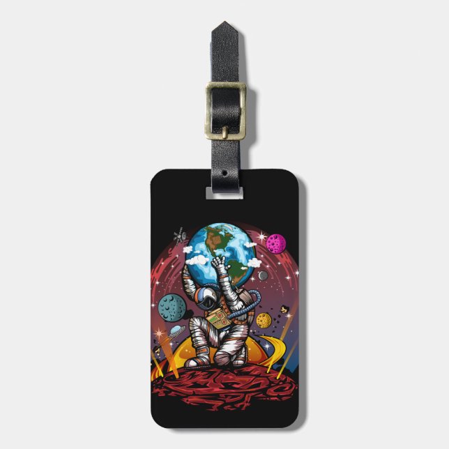Atlas Space Man Luggage Tag (Front Vertical)