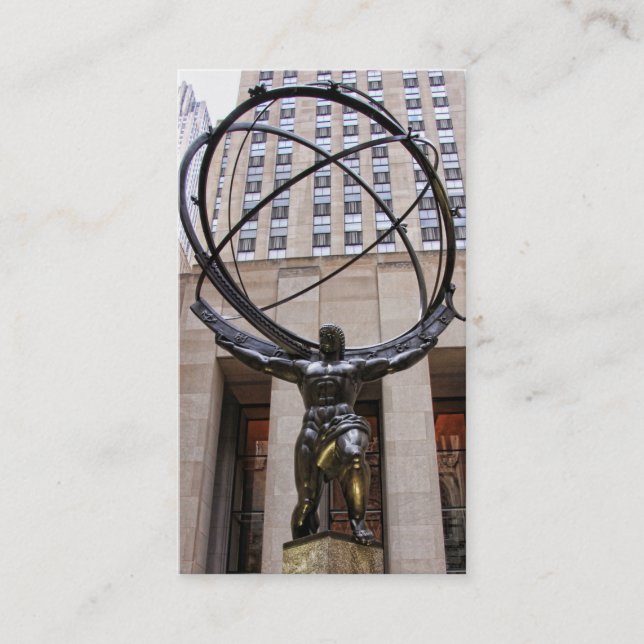 Atlas Statue, Rockefeller Centre, NYC Business Card (Front)