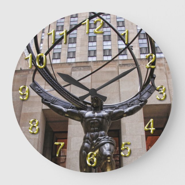 Atlas Statue, Rockefeller Centre, NYC Large Clock (Front)