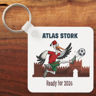 Atlas Stork Morocco Football 2026 Sports Mascot Key Ring