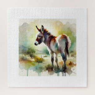 Atlas Wild Donkey 100924AREF121 - Watercolor Jigsaw Puzzle